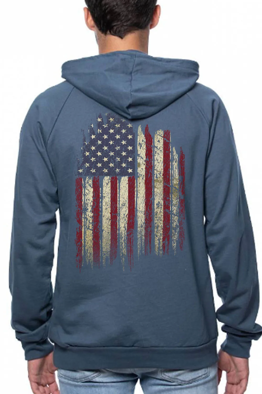 Unisex Organic Hooded Pullover Sweatshirt - Old Glory (Made in the USA)