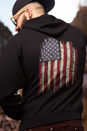 Unisex Organic Hooded Pullover Sweatshirt - Old Glory (Made in the USA)