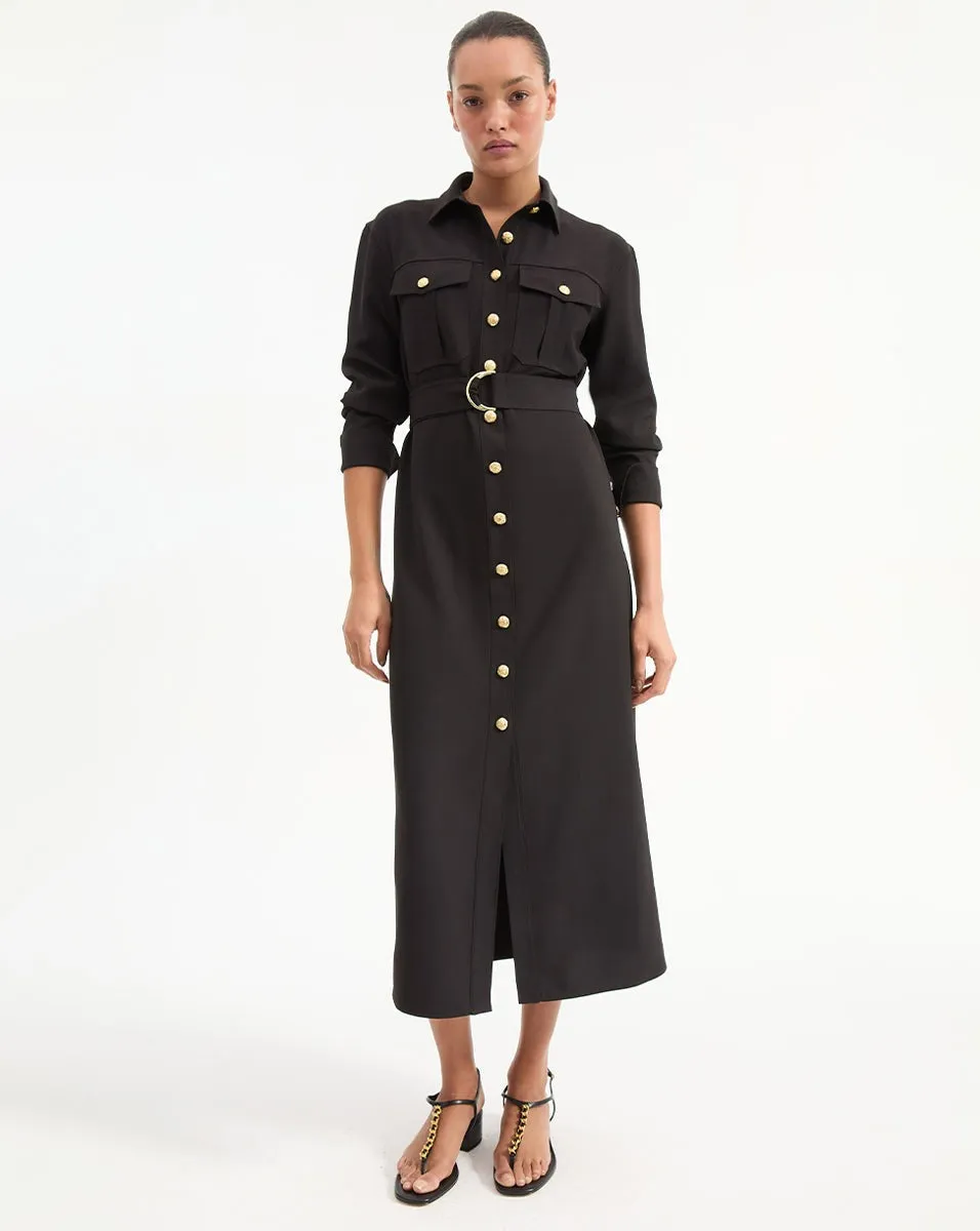 Veronica Beard Jaden Shirtdress in Black
