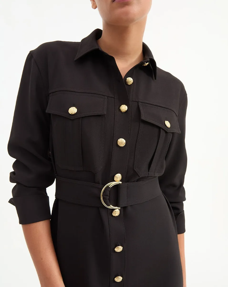Veronica Beard Jaden Shirtdress in Black