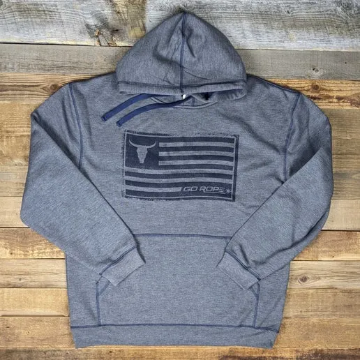 Vintage Flag Performance Hoodie - Athletic Gray