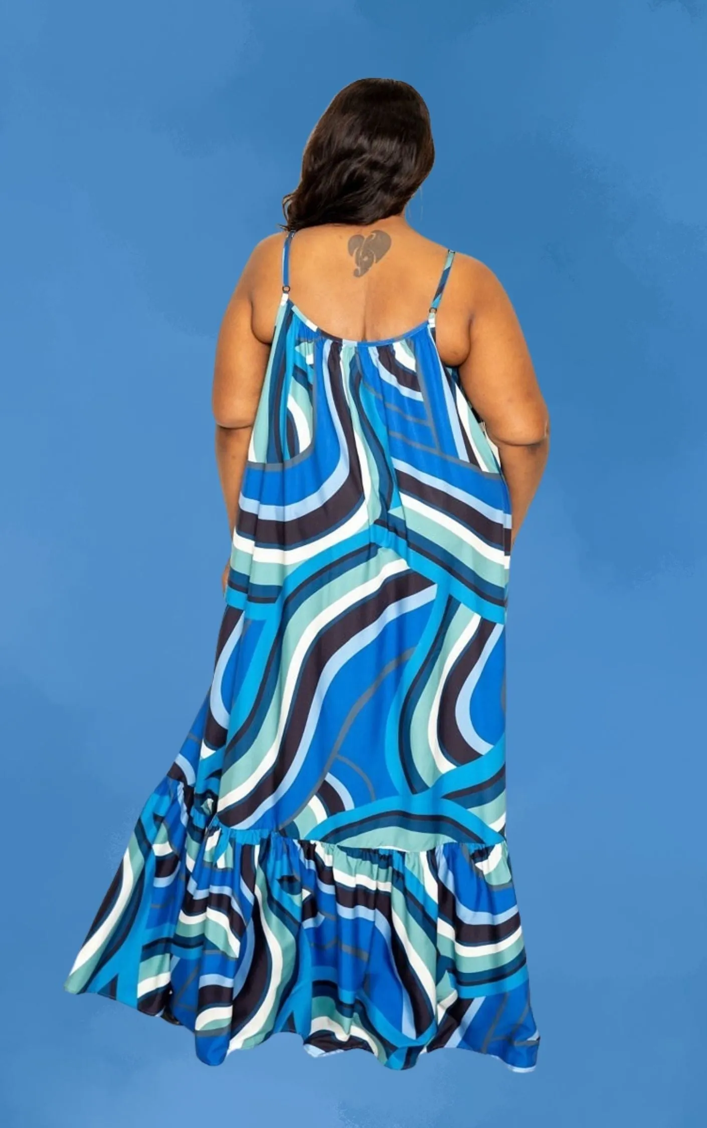 Wavey Blue Maxi Dress