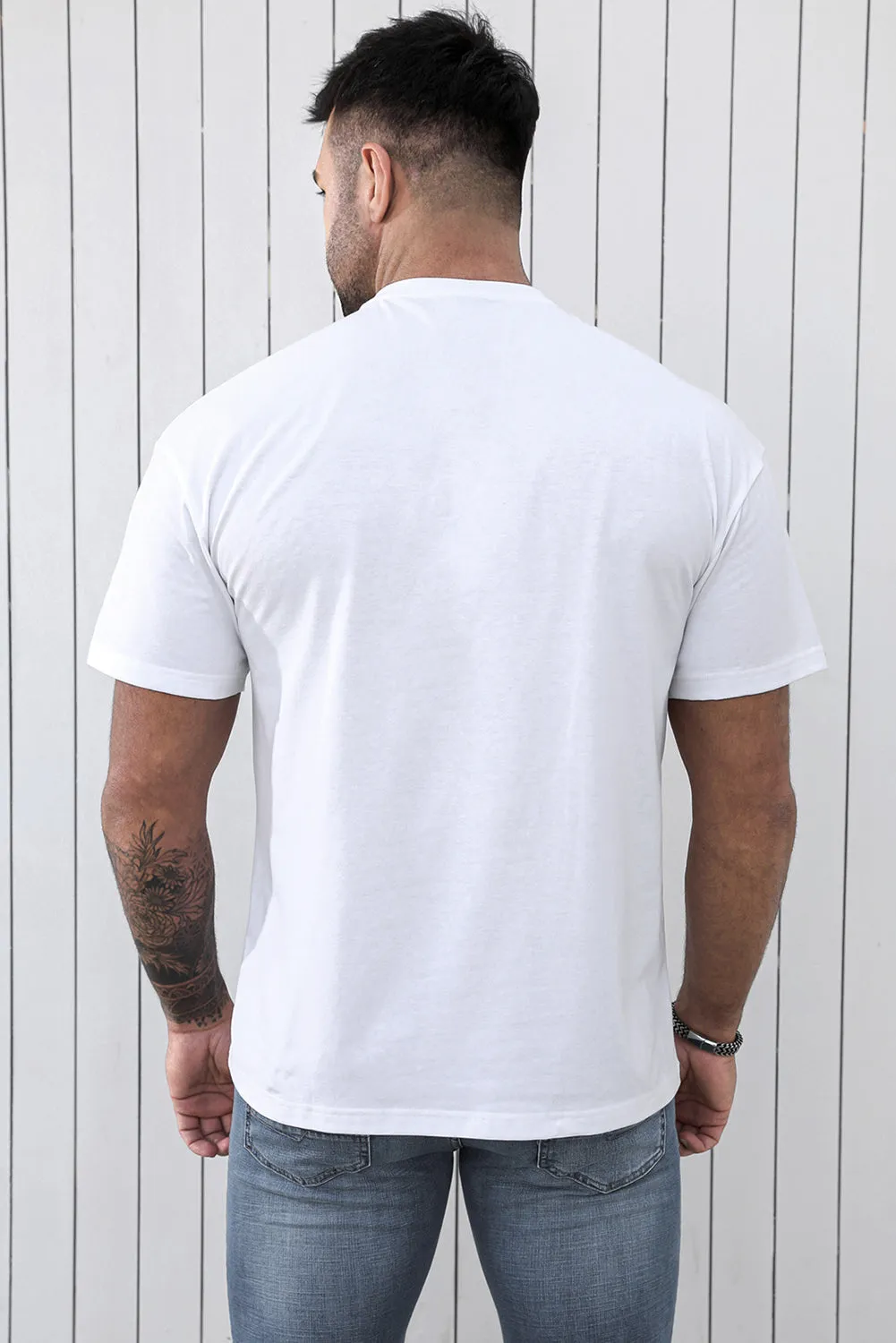 White Ask Me In Eight Second Cowboy Graphic Print Men's T Shirt