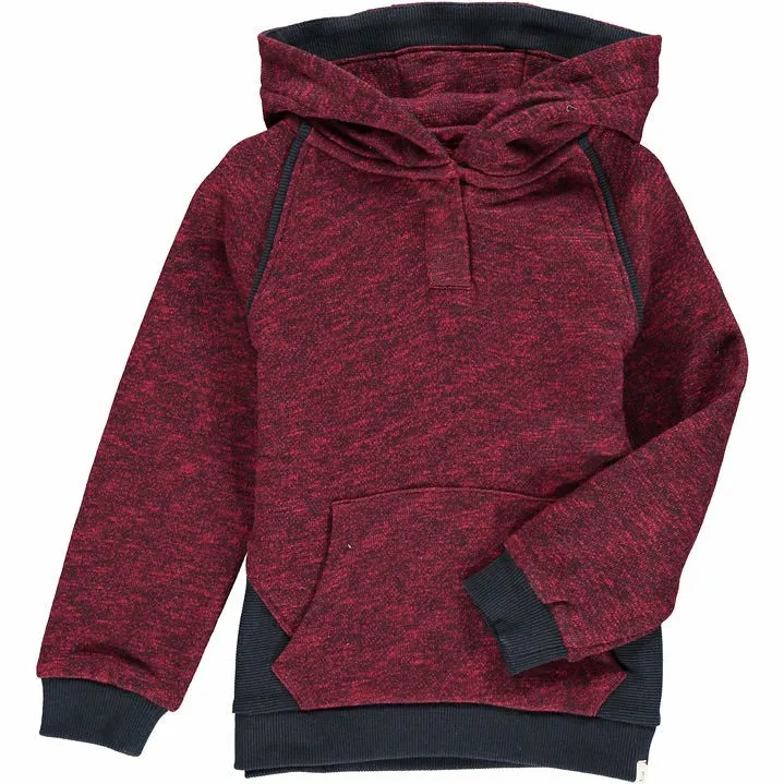 Wine/Black Hooded Top