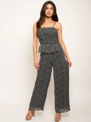 WOMEN'S ANIMAL PRINT FRONT DETAIL JUMPSUIT