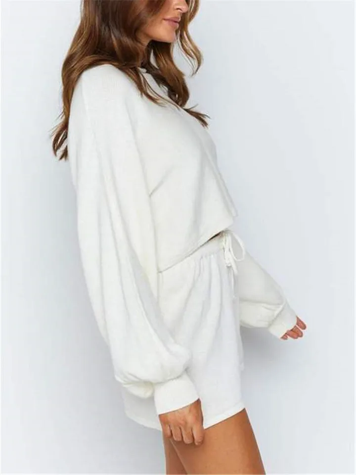 Women's Cozy Leisure Round Neck Two-Piece Set