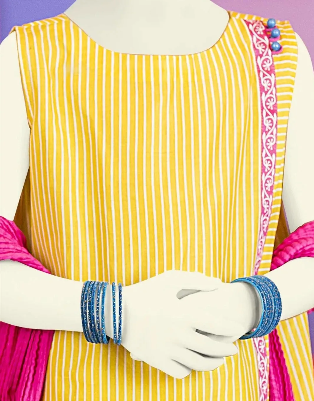 Yellow coloured Pakistani child Eid dress # K2694