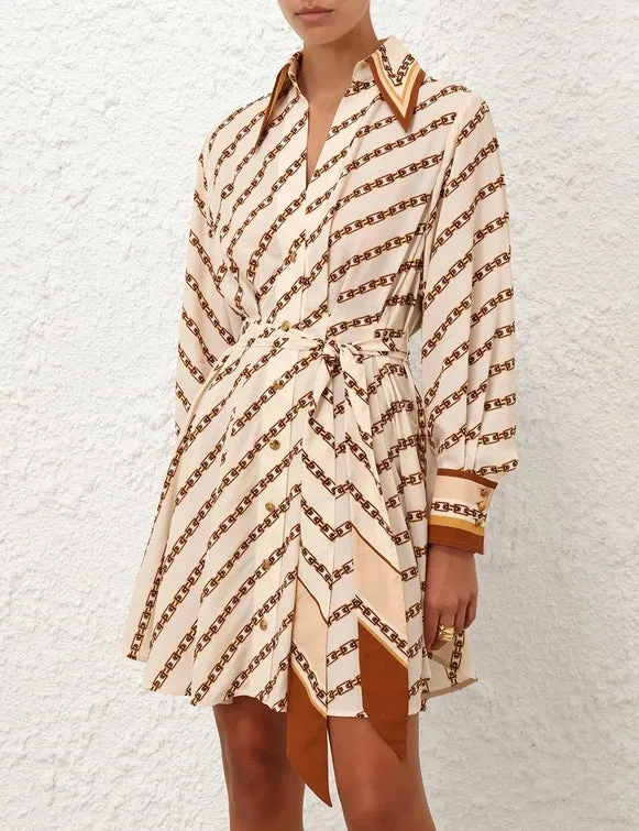 ZIMMERMANN Tuck Mini Shirt Dress